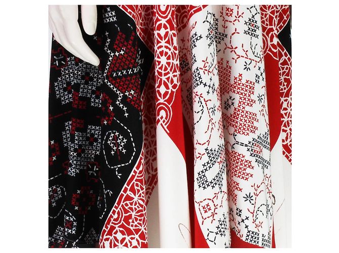 Alexander McQueen Patchwork gemustertes Kleid Rot - Ansicht 7