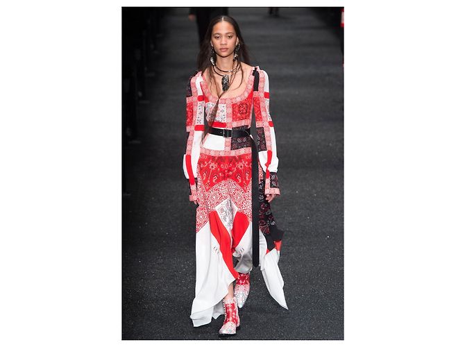 Alexander McQueen Patchwork gemustertes Kleid Rot - Ansicht 9