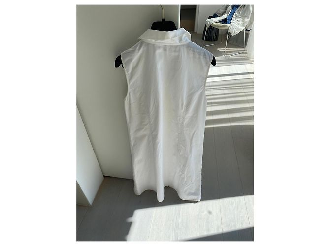 Vestido de encaje de algodón blanco Louis Vuitton - vista 3