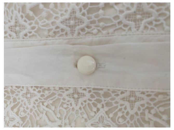 Vestido de encaje de algodón blanco Louis Vuitton - vista 6