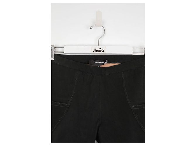 Isabel Marant Slim Lederhose Schwarz - Ansicht 2