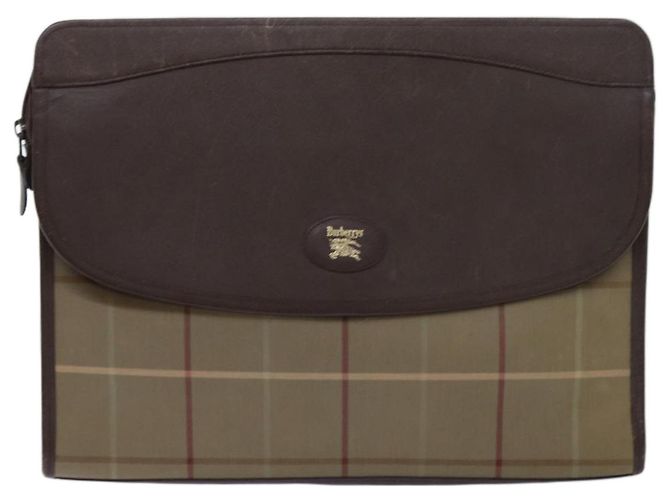 Autre Marque Burberrys Nova Check Pochette Tela Marrone Auth bs13823 - vista 13