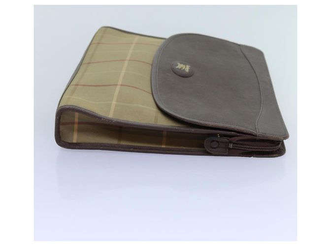 Autre Marque Burberrys Nova Check Pochette Tela Marrone Auth bs13823 - vista 3