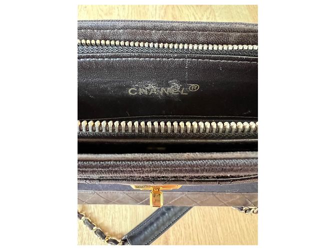2.55 Bolsa Chanel em couro acolchoado marrom - vista 8