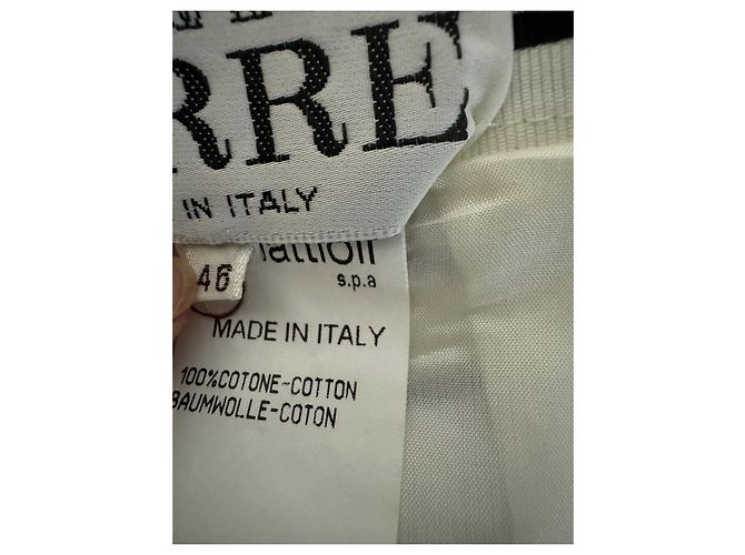 Vestido de verano Gianfranco Ferré de algodón a rayas blancas y azules - vista 4