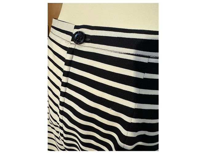 Vestido de verano Gianfranco Ferré de algodón a rayas blancas y azules - vista 5