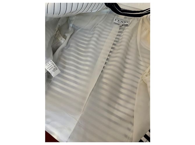 Vestido de verano Gianfranco Ferré de algodón a rayas blancas y azules - vista 6