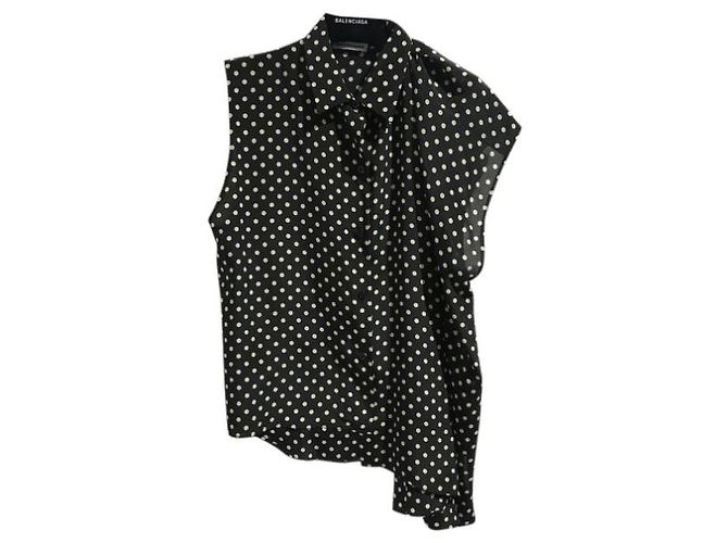 BALENCIAGA Tops T.Internacional L Seda Negro - vista 7