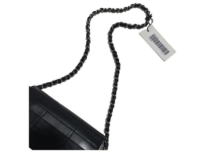 Chanel Borsa a tracolla in pelle nera e catena argento Nero Silver hardware - vista 6