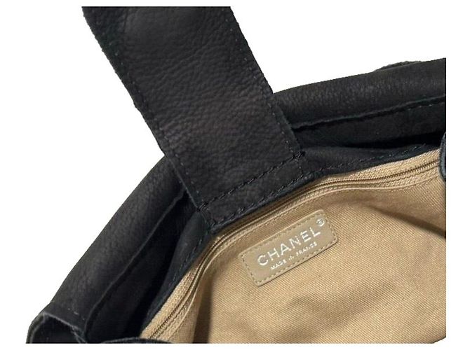Borsa Messenger Chanel in pelle nubuck nera Nero - vista 11