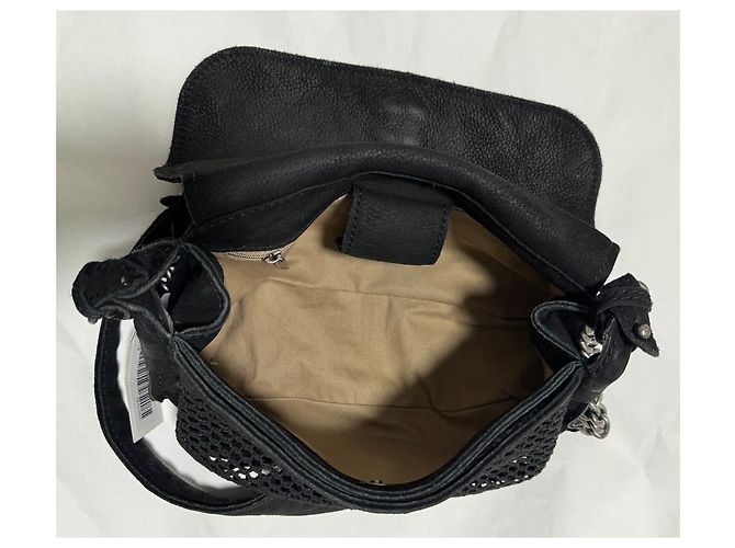 Borsa Messenger Chanel in pelle nubuck nera Nero - vista 13
