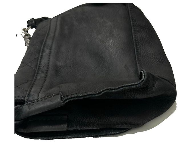 Borsa Messenger Chanel in pelle nubuck nera Nero - vista 5