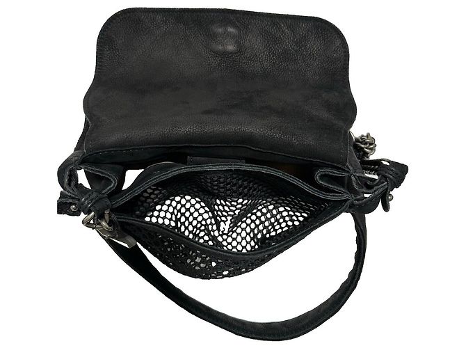 Borsa Messenger Chanel in pelle nubuck nera Nero - vista 7