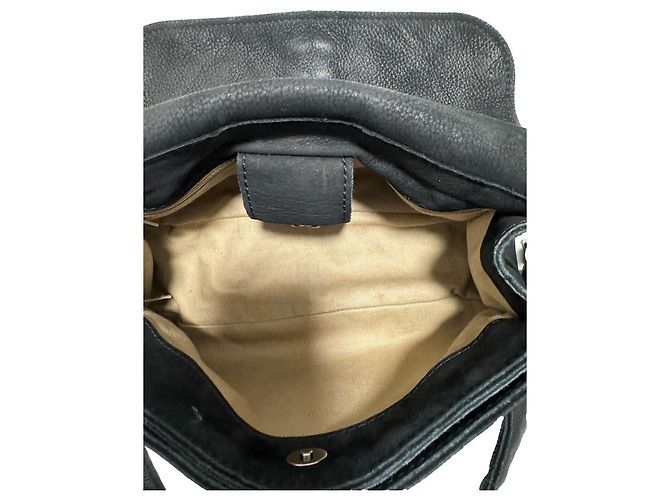 Borsa Messenger Chanel in pelle nubuck nera Nero - vista 8