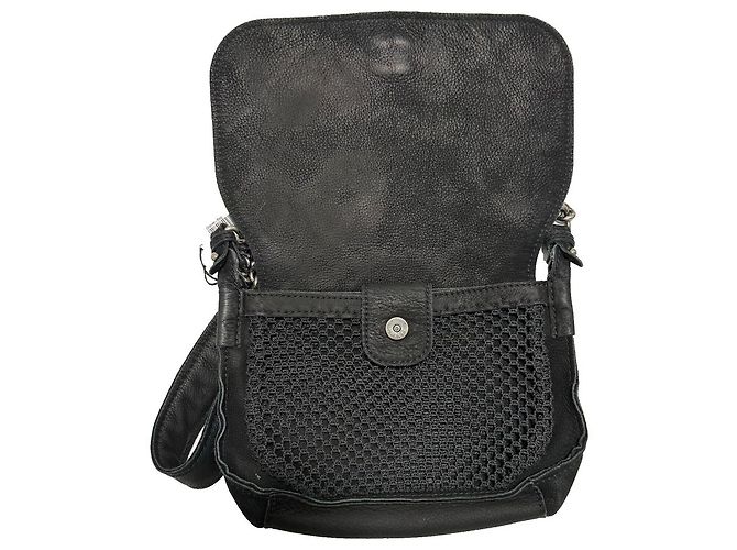 Borsa Messenger Chanel in pelle nubuck nera Nero - vista 9