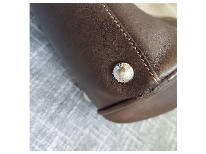 Tote Borsone da viaggio in tela Prada Beige - vista 10