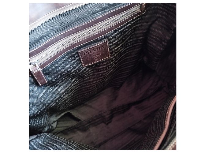 Tote Borsone da viaggio in tela Prada Beige - vista 7