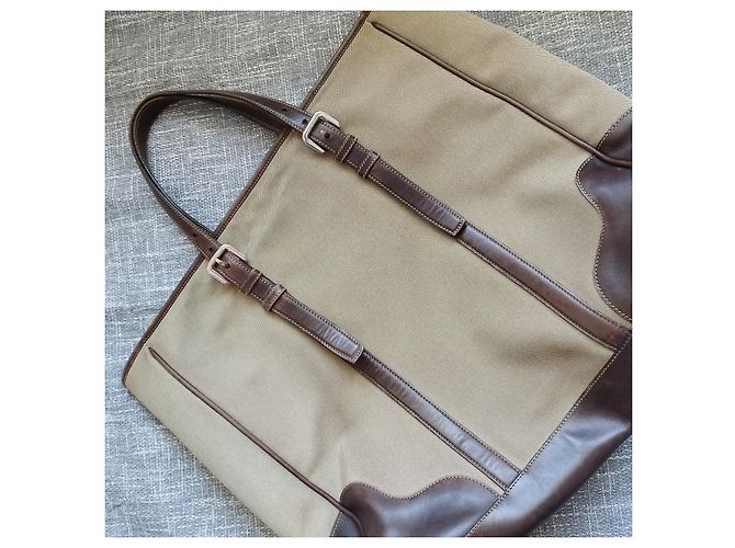 Tote Borsone da viaggio in tela Prada Beige - vista 9
