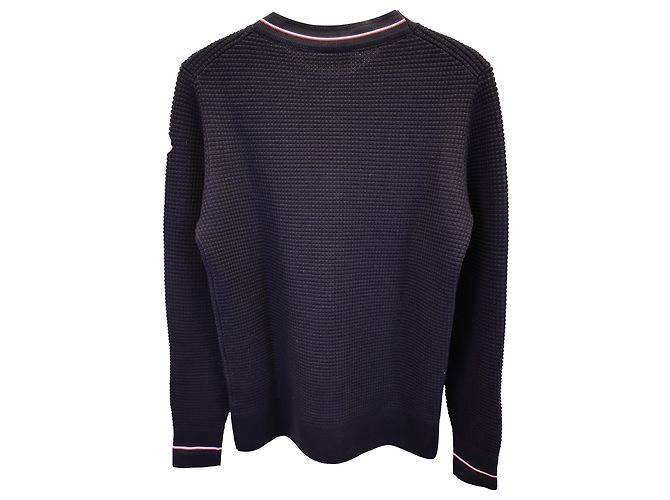 Waffelstrickpullover von Moncler aus marineblauer Baumwolle - Ansicht 4