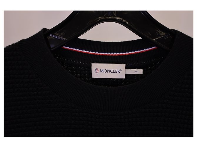 Waffelstrickpullover von Moncler aus marineblauer Baumwolle - Ansicht 6