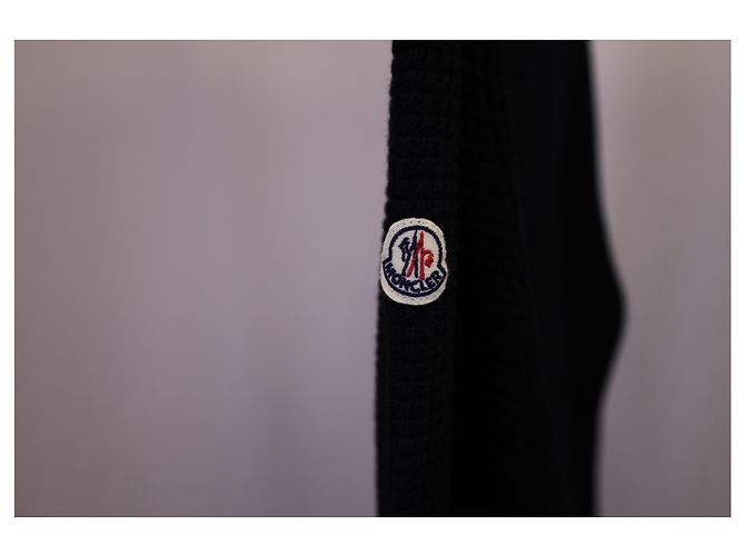 Waffelstrickpullover von Moncler aus marineblauer Baumwolle - Ansicht 7