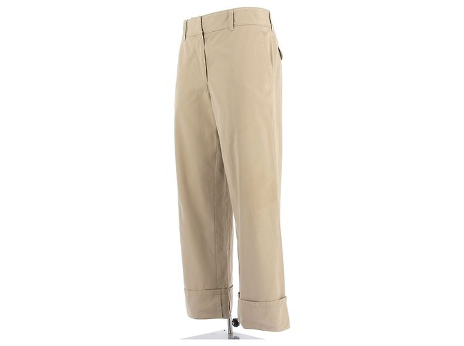 Pantalones Prada T.International S Algodón Beige - vista 3