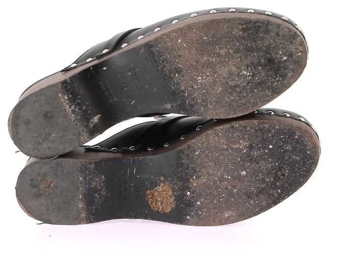Kelly Hermès HERMES  Mules & clogs T.eu 39 leather Black - view 4