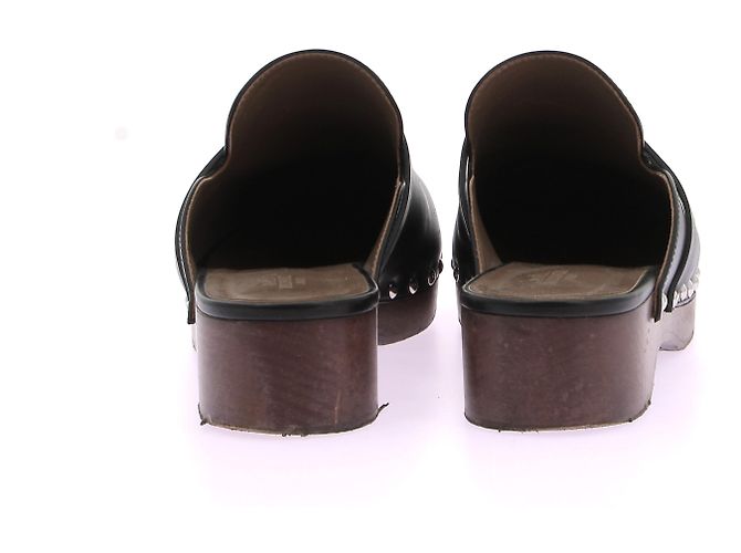 Kelly Hermès HERMES  Mules & clogs T.eu 39 leather Black - view 6