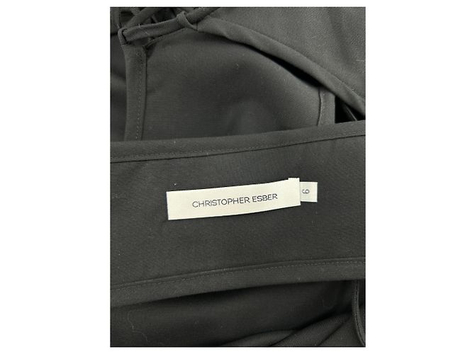 Autre Marque Christopher Esber Kleider T.US 6 aus Wolle Schwarz - Ansicht 5