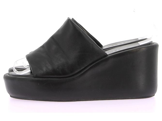 Autre Marque Mulas y zuecos no firmados T.EU 37 de cuero Negro - vista 2