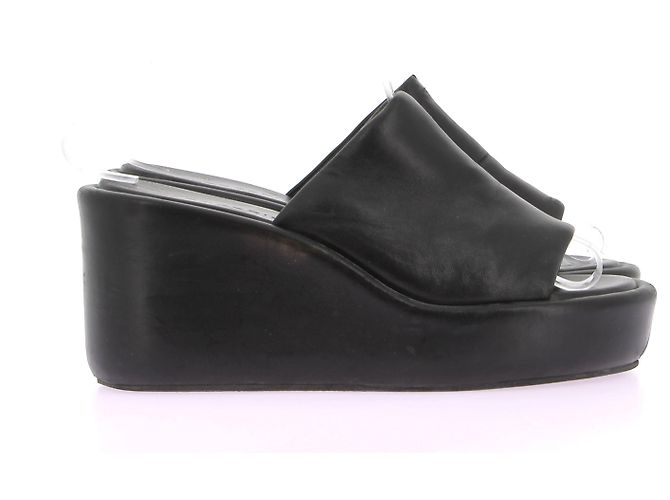 Autre Marque Mulas y zuecos no firmados T.EU 37 de cuero Negro - vista 3