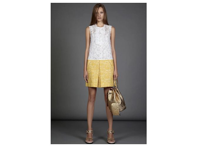 Vestido recto No 21 de algodón amarillo - vista 3