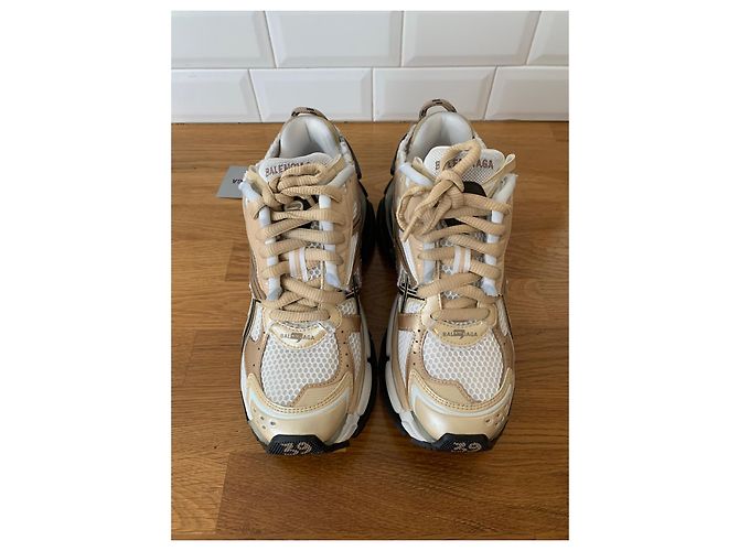 Balenciaga Runner Sneaker weiß beige Leder Textil - Ansicht 2