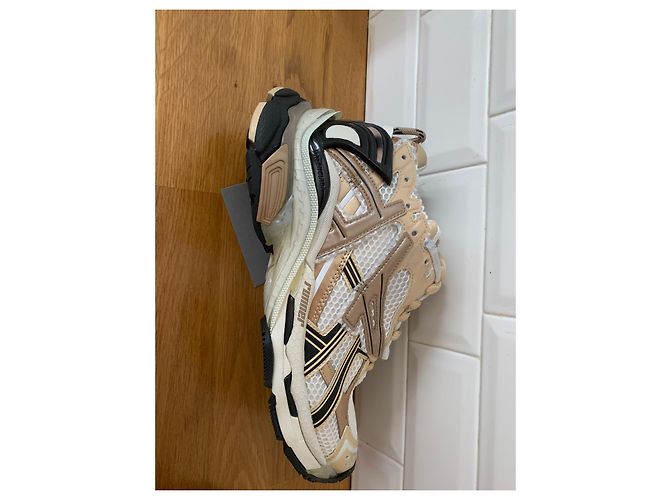 Balenciaga Runner Sneaker weiß beige Leder Textil - Ansicht 3