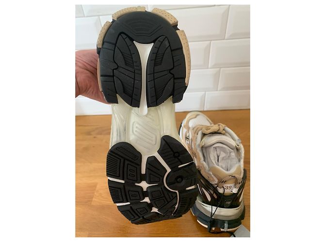 Balenciaga Runner Sneaker weiß beige Leder Textil - Ansicht 4