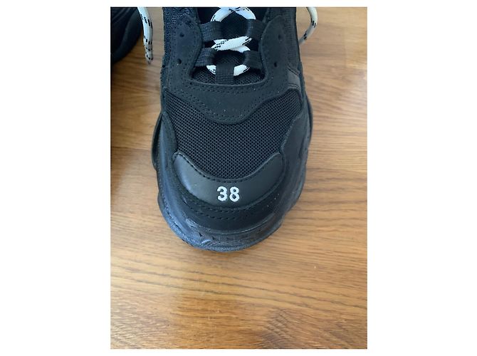 Balenciaga Triple S Sneaker Schwarz Leder Textil - Ansicht 3
