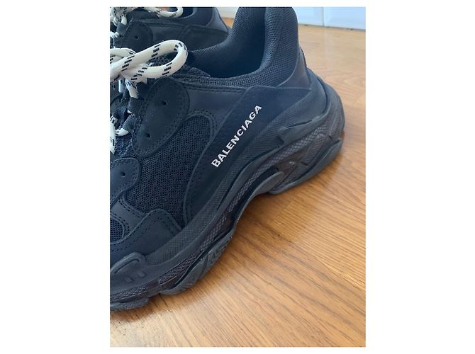 Balenciaga Triple S Sneaker Schwarz Leder Textil - Ansicht 5