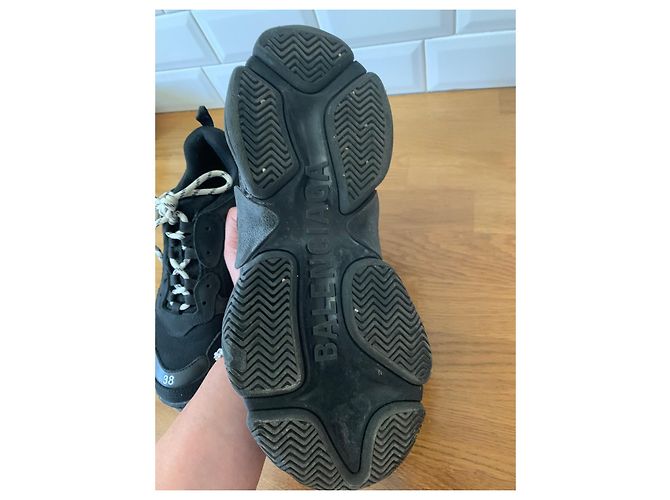 Balenciaga Triple S Sneaker Schwarz Leder Textil - Ansicht 6