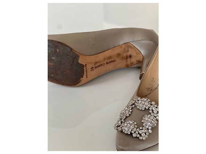 Manolo Blahnik décolleté Hangisi 39 Marrone chiaro - vista 6