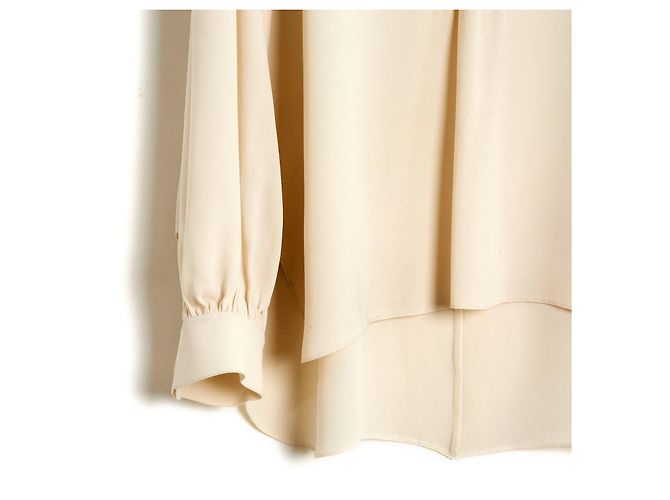 Chanel AH2007 Top FR42 Ecru Seidenkreppbluse US12 Roh - Ansicht 3