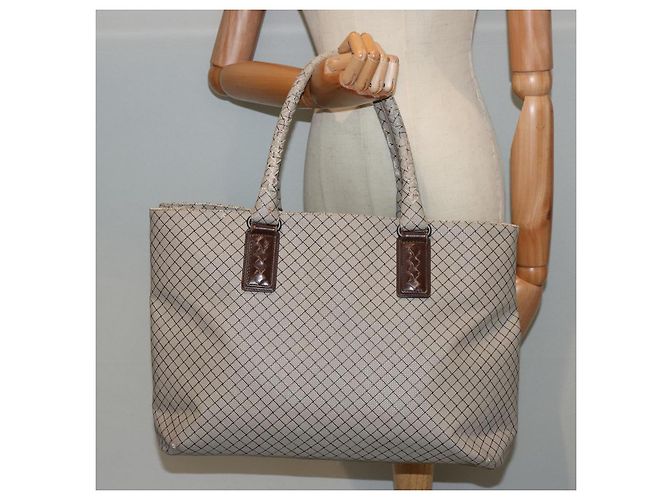 Autre Marque BOTTEGA VENETA Borsa Tote PVC Beige Auth bs13924 - vista 21
