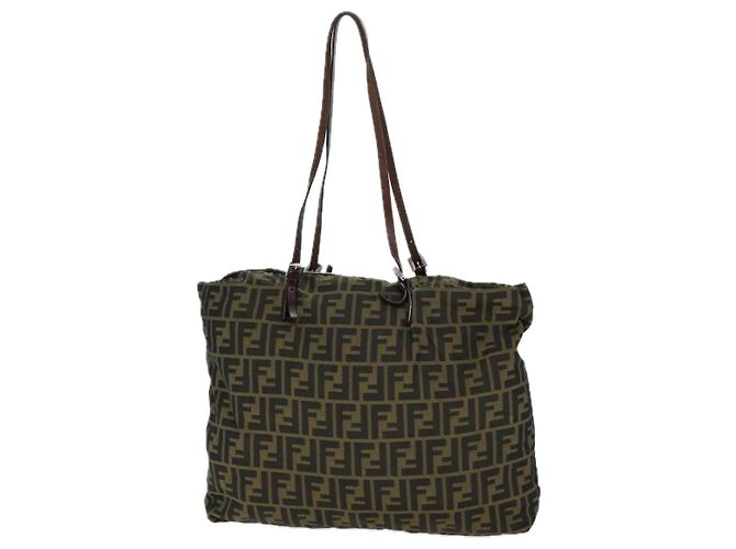 FENDI Zucca Canvas Tragetasche Braun Schwarz Auth ep4139 - Ansicht 2