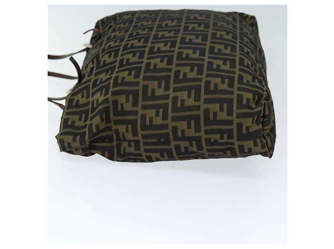 FENDI Zucca Canvas Tragetasche Braun Schwarz Auth ep4139 - Ansicht 4