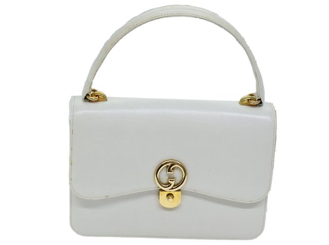 GUCCI Borsa A Mano Pelle Bianca Auth yk12076 Bianco - vista 13