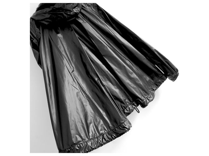 Sacai Luck Schwarzer Super-Flared Anorak-Mantel - Ansicht 5
