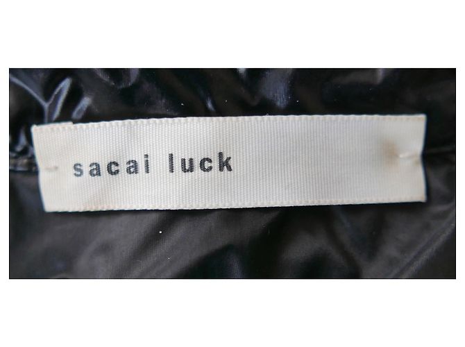 Sacai Luck Schwarzer Super-Flared Anorak-Mantel - Ansicht 6