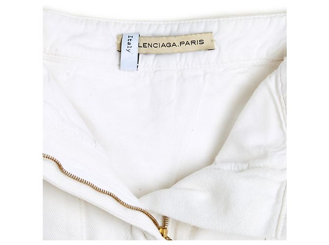 Balenciaga Ghesquière FR36 Mini Jupe US6 Falda mini de algodón blanco - vista 3
