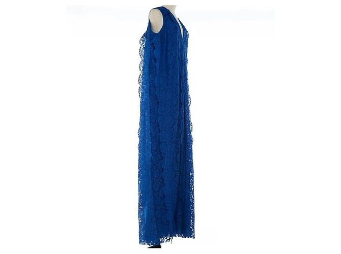 Carolina Herrera Maxikleid aus blauer Spitze - Ansicht 2