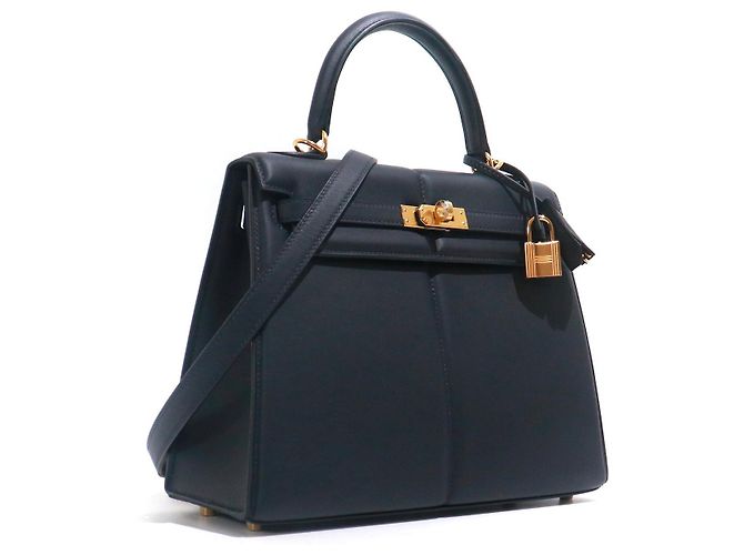 Hermès Borse HERMES Kelly 25 Blu navy - vista 3