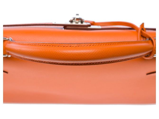 Hermès Sac HERMES Kelly 32 en Cuir Orange - 101890 - vue 10